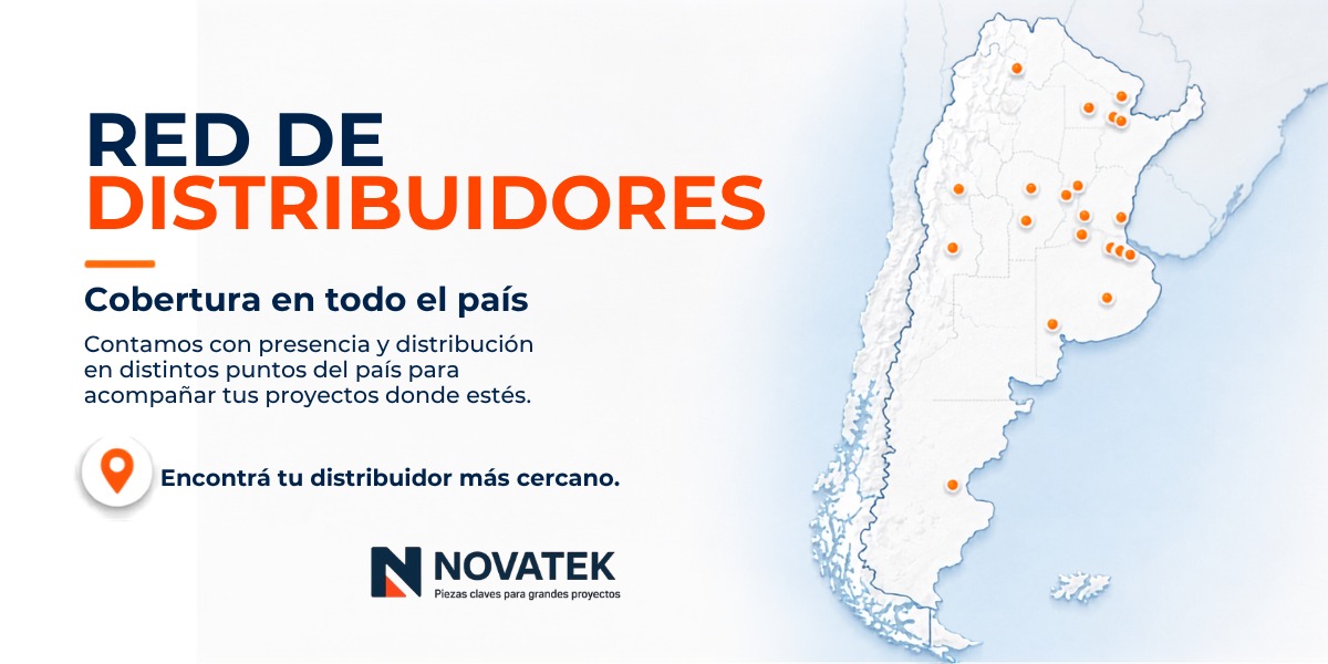 Red de distribuidores Novatek: cobertura en todo el país. Encontrá tu distribuidor más cercano.